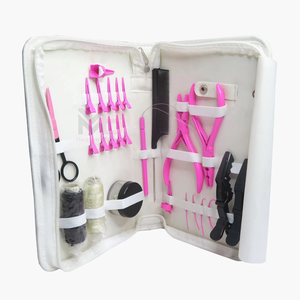Kit d'outils professionnels en métal pour extensions de cheveux, vente en gros d'usine, avec pinces et accessoires pour salon de coiffure - Product Image 3