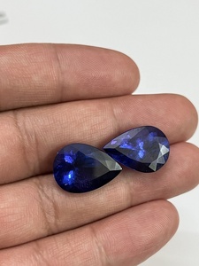 ชุดลูกแพร์ Tanzanite ธรรมชาติ,ชุดคู่สีฟ้าอย่างดีพลอยหลวม24.00กะรัตโดย Sadiya International - Product Image 5