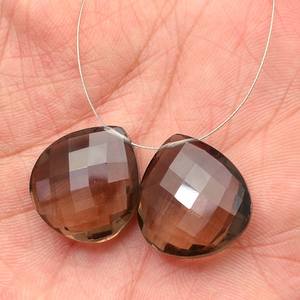 ลูกปัดควอตซ์สโมคกี้ทรงหัวใจเหลี่ยมเพชรพลอยขนาด 18x20 มม. เกรด AAA+ ควอตซ์สโมคกี้ธรรมชาติ พลอยกึ่งมีค่า ชุดลูกปัดสำหรับทำเครื่องประดับ - Product Image 2