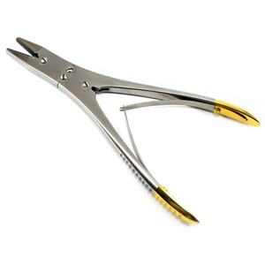 Alicates de punta plana para extracción de alambre, instrumentos ortopédicos de acero inoxidable, 18cm, n. ° 1 TC - Product Image 6