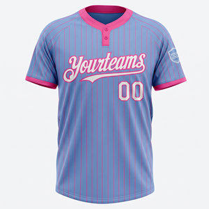 Maillot de baseball Yourteams unisexe à manches courtes avec numéros d'équipe, vert sarcelle et rose, sublimé, anti-humidité, coupe classique, adulte - Product Image 6