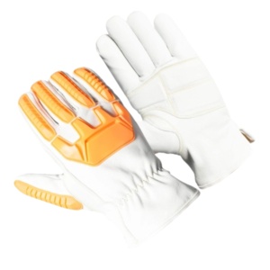 Guantes de Seguridad para Mecánicos de Cuero de Cabra, Resistentes a Cortes, con Forro de Tela de Felpa y Protección de Impacto de Goma TPR, Transpirables - Product Image 1