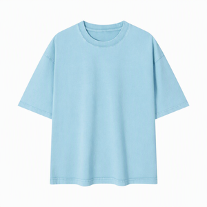 Camiseta de Manga Corta para Hombre, Corte Regular, Cuello Redondo, Color Sólido, Estilo Casual Urbano, Tejido de Punto, 100% Algodón Ecológico, 220g, Personalizable - Product Image 5