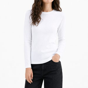 <b>Black</b> <b>Long</b> Sleeve Raglan <b>T</b>-<b>Shirt</b> Regular Fit O-Neck Knitted Quick Dry Casual Solid Color Polyester Top - Product Image 2