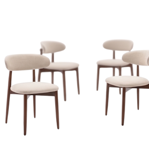 Silla de Comedor Tapizada en Tela de Estilo Moderno de Mediados de Siglo, con Patas y Asiento de Madera, para el Hogar - Product Image 3