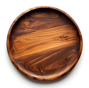 Plateaux ronds en bois naturel faits à la main, sur mesure, modernes, pour servir la nourriture à la maison, à l'hôtel, au restaurant - Product Image 4