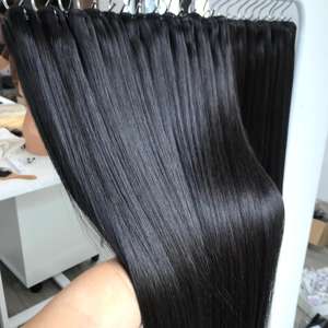 Extensiones de cabello humano vietnamita recto de hueso de trama de máquina doble Color natural para vendedores al por mayor - Product Image 1