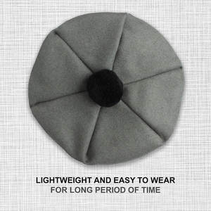 Bonnet écossais personnalisé en laine unie gris sauge avec pompon, vente en gros - Product Image 2