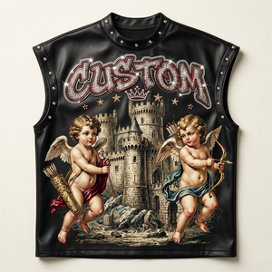 Débardeur personnalisé avec impression graphique en strass, 100% coton, tissu doux, nouveau style tendance, sans manches, pour t-shirt unisexe, confort optimal - Product Image 1