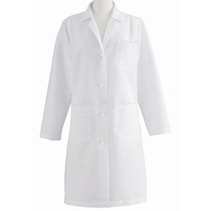 Pearl Wears Blouse médicale unisexe bleue à manches longues, en toile de coton et polyester tissée, avec détection de taches - Product Image 1