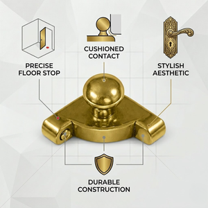 Juego de Herrajes para Puerta de Latón Macizo de Primera Calidad con Acabado Antiguo |   Tope de puerta, gancho, pestillo para bebés y accesorios: Herrajes duraderos de alta resistencia - Product Image 3