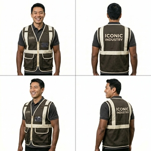 Gilet de sécurité pour homme en polyester respirant, imperméable, à séchage rapide, réfléchissant et haute visibilité, avec poches multifonctionnelles, vêtements de travail - Product Image 6