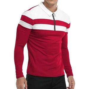 Camiseta Deportiva de Manga Corta para Hombre, Color Rojo, Cuello Alto, Tejido de Punto, con Ribete en Contraste Blanco, Logotipo Frontal, Corte Regular, Transpirable, 100% Algodón - Product Image 3