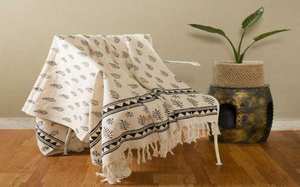 Manta de Algodón Estampada a Mano Ecológica de Lujo, 50x70 Pulgadas, Suave y Transpirable, para Todas las Estaciones, para Sofá, Cama, Sala de Estar - Product Image 3