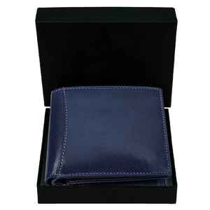 กระเป๋าสตางค์หนังแท้สีดำสำหรับผู้ชาย ดีไซน์หรูหรา ทำมือ ทรงบาง - Product Image 5