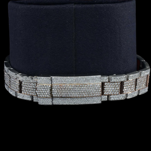 Reloj de pulsera de oro blanco con pavé de moissanita y diamantes para hombre, estilo Iced Out Bling, resistente al agua, de acero inoxidable, joyería de lujo HipHop - Product Image 5