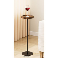 Petite table basse ronde moderne en métal et MDF pour salon