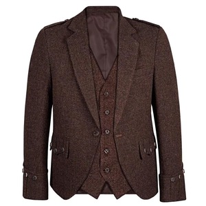 Chaqueta de Tweed Marrón Personalizada con Diseño Argyle, Abrigo de Tweed Premium, Moda de Invierno - Product Image 3