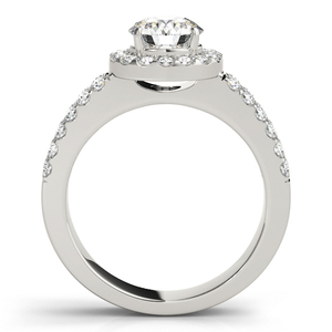 Round Center Lab Grown Diamond <b>Crown</b> Halo Split Shank Bridal <b>Ring</b> Set 10K 14K 18K Gold 925 935 Silver Fine Jewellery - Product Image 4