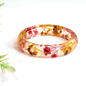 Bracelet en résine époxy fait main, véritable bijou en résine, bracelets en résine dorés, artisanat en résine - Product Image 1