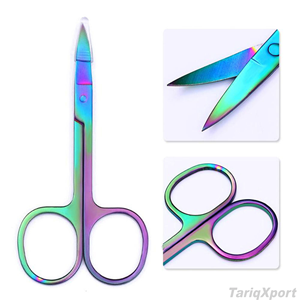 Tijeras para Cejas de Acero Inoxidable Arcoíris, Hoja Recta Afilada, Herramienta de Belleza y Cuidado Personal, Recortador de Cutículas para Diestros - Product Image 5