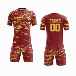 Conjunto de Uniforme de Fútbol, Camiseta de Manga Larga, Pantalones Cortos de Fútbol, Calcetines, para Hombre y Jóvenes, para Clima Frío, Kit de Equipo Personalizado por Sublimación - Product Image 1