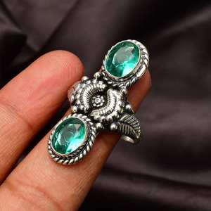 Anillo de Plata de Ley con Turmalina Paraíba, Joyería Hecha a Mano con Piedra Preciosa Verde, Anillo para Mujer, Piedra Natural, Regalo de Piedra de Nacimiento - Product Image 6