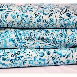 Tela de Algodón 100% Ecológica, Estampada a Mano, Ligera, Hecha en India, Material Crudo Jaipur Sanganeri, Venta al Por Mayor - Product Image 2