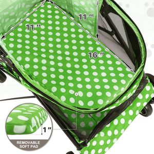 TH-PPS-342 Four <b>Wheel</b> Lightweight Pet Stroller <b>with</b> Quick Folding Frame Safety <b>Lock</b> and Breathable Side Panels - Product Image 2