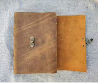 Carnet en cuir rustique avec fermeture C-Lock, fait main, en papier à bords frangés, format A5 A4