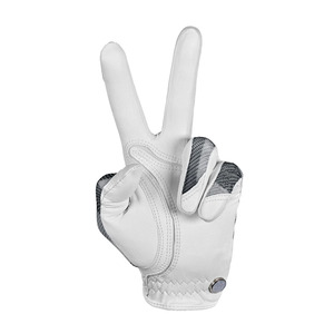 Guante de Golf para Mujer, Palma de Cuero Cabretta, Negro con Rejilla Gris, Parte Trasera Transpirable, Ligero, Ajuste Elástico, Agarre Suave, Mano Izquierda - Product Image 3