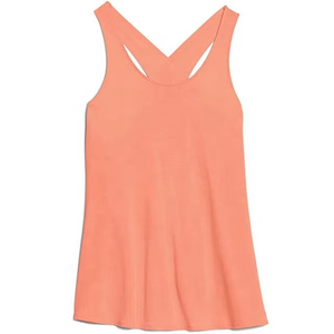 เสื้อกล้ามครอปแขนกุดคอกลมสำหรับผู้หญิง ดีไซน์เก๋ไก๋ ทรงไขว้หลัง สีพีช เนื้อผ้าบางเบา ระบายอากาศได้ดี สินค้ามาใหม่ ขายดี ราคาส่ง - Product Image 2