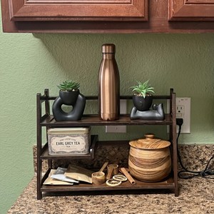 Three Tier Bamboo Storage <b>Rack</b> With Drawer Standing Type Minimalist Kitchen Organizer Durable Multifunctional <b>Shelf</b> Unit counter - Product Image 5