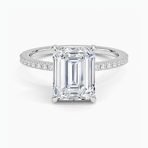 BOJ <b>Ring</b> 084 <b>Emerald</b> Cut 925 <b>Silver</b> Flush Fit Solitaire Diamond <b>Ring</b> 2ct D Color VVS1 Moissanite GRA Certified Low Price Sale - Product Image 1