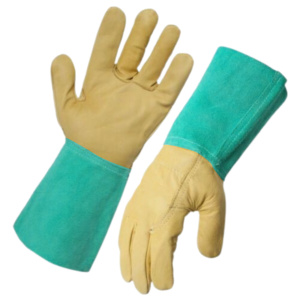Gants de soudage TIG personnalisables en cuir pleine fleur durable, pour l'hiver, la lutte contre les incendies, le barbecue, la sécurité, certifiés CE - Product Image 4
