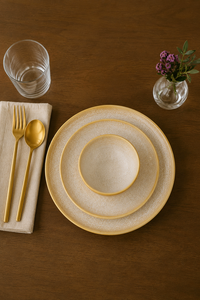 Exclucive Beige Speckled Stoneware Dinner <b>Plate</b> & Bowl Set Modern <b>Ceramic</b> Dinnerware Elegant Tableware for Home & Restaurant - Product Image 4