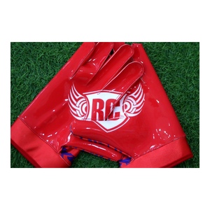 Guantes de Fútbol Americano Personalizados, Color Rojo y Rosa, Guantes de Receptor con Agarre, Transpirables, para Entrenamiento Deportivo - Product Image 2