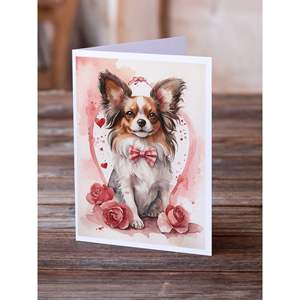 Papillon Valentine Roses A7 Tarjetas de felicitación Paquete de 8 tarjetas de notas en blanco caprichosas con sobres Tamaño 5x7 - Product Image 2