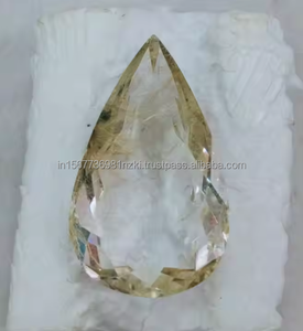 Joyería de piedras preciosas de corte de cuarzo rutilo dorado natural Colección de piedra blanca Corte de estilo Mayorista Tamaño 32X20X10 MM Peso 37 Ct - Product Image 4