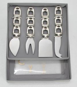 Juego de Servir Queso con Diseño de Estribo de Caballo, 4 Piezas, Apto para Lavavajillas, Juego de Cubiertos de Acero Inoxidable, Caja de Regalo de Lujo, Precio de Fábrica - Product Image 1