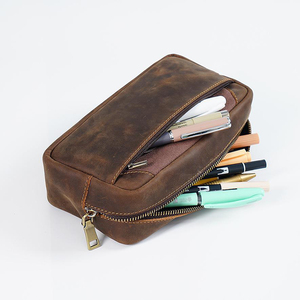Crazy Leather Toiletry Bag Women Dopp <b>Kit</b> Bag for Men <b>Shaving</b> Bag. - Product Image 5