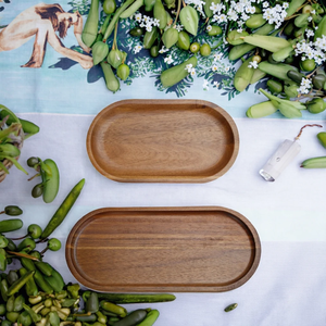 Plateau de service en bois écologique de qualité supérieure, léger et durable, idéal pour la maison, la cuisine, la table à manger, le service de thé, de café et de collations - Product Image 2