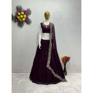 Ensemble de soirée fantaisie Lehenga Choli et Dupatta pour femmes - Product Image 5