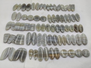 อะเกตธรรมชาติแบบมีแถบสี คู่สำหรับทำเครื่องประดับ แบบหลวมๆ สำหรับงานขายส่ง - Product Image 1