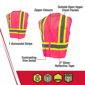 Commercial Safety Vest High Visibility Reflective Apparel For Parking Security Staff Facility Management <b>Construction</b> <b>Work</b> Gear - Product Image 3