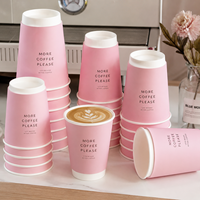 Gobelets en papier à paroi simple et double, écologiques, imprimés avec logo personnalisé, couleur rose doré, pour boissons chaudes