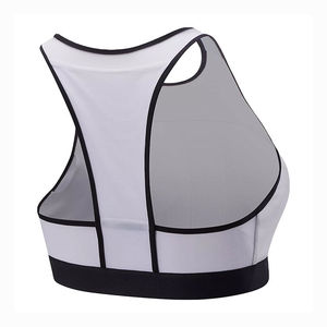 Sujetador deportivo sin costuras blanco para mujer, top de yoga de alto soporte con diseño racerback, ropa deportiva - Product Image 3