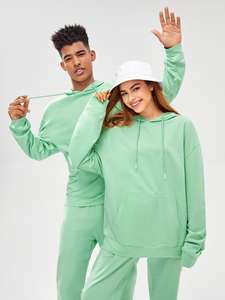 Nouvel Arrivage – Sweats à Capuche Oversize pour Femmes, Épaules Tombantes, Coton Lourd 100%, Manches Longues, Lettres Imprimées - Product Image 3