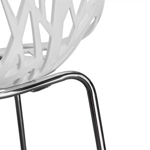 BirdFT Set di 4 Poltrone Stile Nido in Lino Bianco, Resistenti e Comode per Arredamento Casa, Camera da Letto e Soggiorno, Ideali per Tappeti - Product Image 3