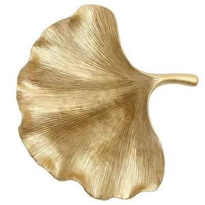 Metal <b>Serving</b> <b>Tray</b> Food <b>Serving</b> Platter Custom Golden Leaf Shaped Centerpiece <b>Tray</b> for Home Hotel Restaurant Wedding Decoration - Product Image 2